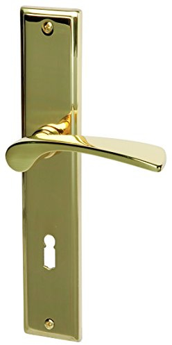Alpertec 32214353 Nelson-LS Messing poliert für Zimmertüren Drückergarnitur Türdrücker Türbeschläge Neu (Packung mit 6)