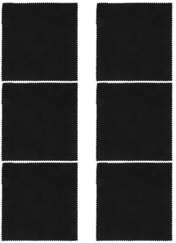 Pack Instrumenten Reinigungstuch aus Flannelette, Doppelseitig | Schwarz, für Gitarre und Klarinette, Weiche Polieroberfläche, Schonende Pflege, 6 Stück