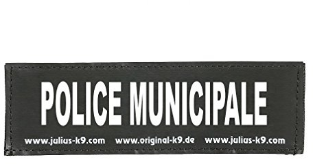 JULIUS K-9 Klettaufschrift, Police MUNICIPALE, klein, Schwarz