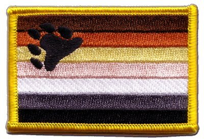 Flaggenfritze® Aufnäher Flagge Gay Pride Bear – 5,5 x 8,5 cm – hochwertiger Patch zum Aufbügeln oder Aufnähen – besticktes Abzeichen + gratis Sticker
