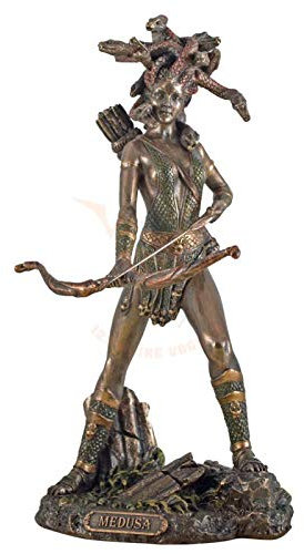 Figur Medusa Göttin Plastik in Bronzeoptik