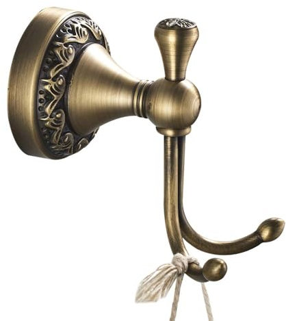 CASEWIND Handtuchhaken Antik, Kleiderhaken Messing, Garderobenhaken Handtuchhalter Rustikal Retro mit Bohren Wandmontage Landhausstil Nostalgie für Dusche