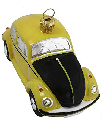 HAMBURGER WEIHNACHTSKONTOR® - Christbaumschmuck - VW Beetle gelb-schwrarz Official Licensed Produkt