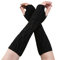 TUDUZ Damen Herren Winter Gestrickte Handgelenk Arm Handwärmer Strick Ärmel Hanfblumen Fingerlose Lange Handschuhe Fäustlinge für Unisex Weihnachten Geschenke (Schwarz)
