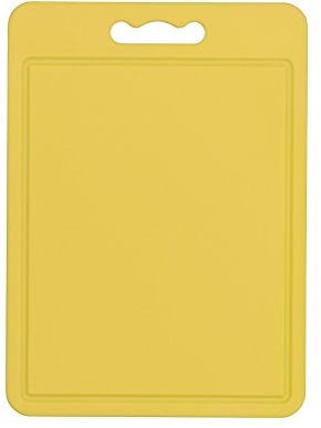 Chef Aid Large Yellow Poly Chopping Board, Multipurpose Anti-Slip Surface, Easy Clean and Dishwasher Safe with Handle, 40 x 30cm, Other Colour Options Available