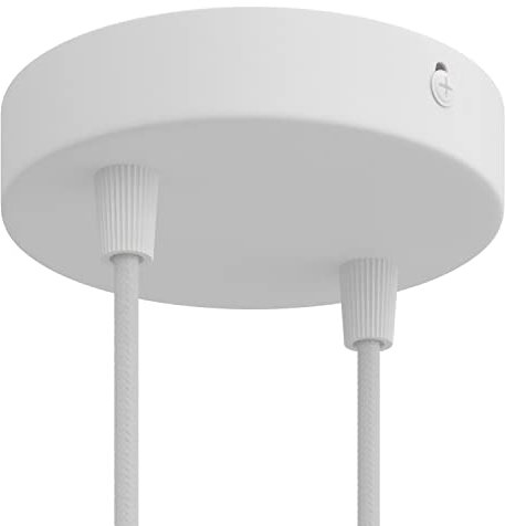 creative cables - Kit Rosace métallique cylindrique à Deux Trous - Conique, Blanc Mat