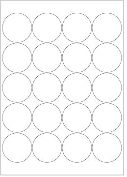 MADE IN GERMANY 500 Etiketten selbstklebend 50 mm rund weiß permanent klebend auf Bogen A4 (25 Bögen x 20 Etik.) CS Label – Universaletiketten zum Beschriften und Bedrucken.