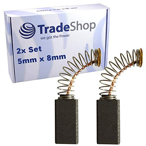 2x Schleifkohle 5mm x 8mm Kohlebürsten Motorkohlen 5x8 mm für Elektro-Werkzeug Winkelschleifer, Bohrhammer, Schleifer