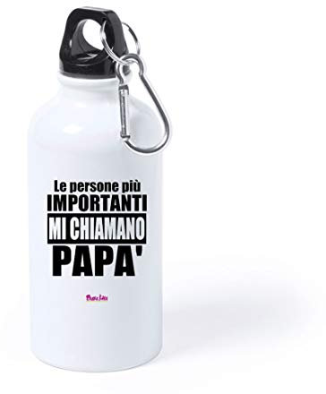 Borraccia Bottiglia Alluminio 500 Ml Le Persone Piu Importanti - Alluminio - Personalizzata - Moderno - Sport e Tempo Libero - Regalo papà