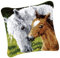 LOVIVER Knüpf Set Knüpfteppich zum selber knüpfen Knüpfkissen Knüpfbild für Kinder Erwachsene, 43 x 43 cm, Pferd