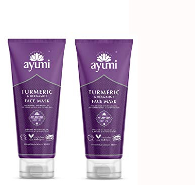 Ayumi Turmeric Face Mask | Vitamin C for Dark Spot Treatment | Brightening Clay Mask for Dull Skin | Clay Face Mask for Pores | Hydrating Face Mask with Argan Oil | Natural Mask for Face Care | 200ml