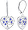 JO WISDOM Orecchini Cuore Albero Della Vita Argento 925 Donna con AAA Zirconia Cubica Settembre Birthstone Colore Zaffiro
