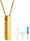 FindChic Herren Damen Memorial Urne Halskette Gedenk Quader Anhänger mit Trichter füllen Kit Memorial Schmuck für Asche/Öl/Haar für Muttertag Geburtstag
