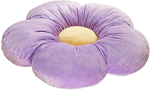 WYJHNLBEDC Bodenkissen Groß, Sitzkissen Kinder Stuhlkissen, 50x50 Blumen Kissen Flower Pillow Outdoor und Indoor für Kinderzimmer Boden/Gartenstuhl/Bürostuhl Lila
