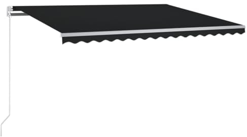vidaXL Toldo Automático con LED y Sensor de Viento, Sombrilla Retráctil, Toldo Resistente al Agua, Toldo para Balcón Jardín Terraza, Gris Antracita