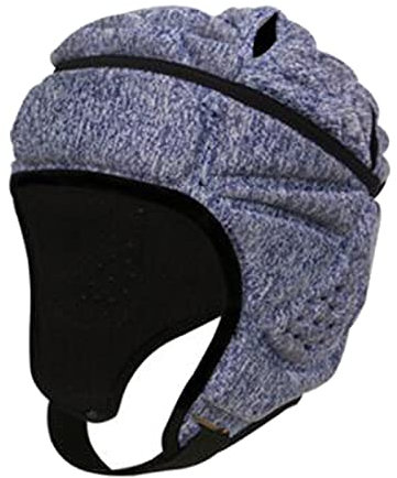 SM SunniMix Einstellbare Rugby Eva gepolsterte bedeckung Fußball Torwart Weicher Schutzhelm Schutz Fallschutz für Unisex Kinder Jugend Erwachsene, Weiß Blau