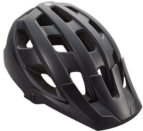 Schwinn Bunker ERT Youth/Adult Bike Helmet, Fits Head Circumferences 59-63 cm, Large, Black