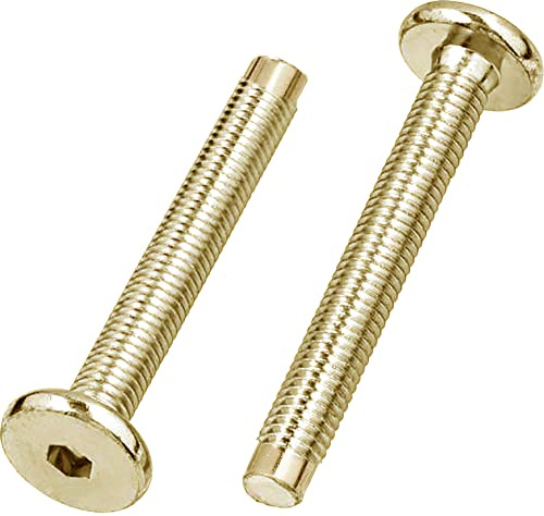 M6 (6 mm x 50 mm), testa piatta gialla a vite per mobili, con filettatura metrica, bulloni per mobili, lettini, lettini, sedie (confezione da 12)