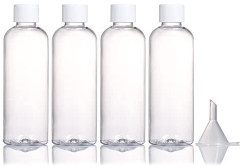 4pcs Travel Bottles,100ml Refillable Clear Empty Plastic Travel Size Containers Bottles with Screw Lids for Toiletries,Soap,Shampoo and Conditioner