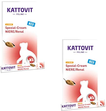 Kattovit Feline Niere/Renal Spezial-Cream - Ergänzungsfuttermittel für Katzen mit Huhn - Doppelpack - 2 x 6 x 15 g