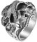 JewelryWe Schmuck Herren-Ring, Gotik Punk Schlange Totenkopf Schädel Edelstahl Biker Ring Band Bandring mit Gravur, Silber Größe 59