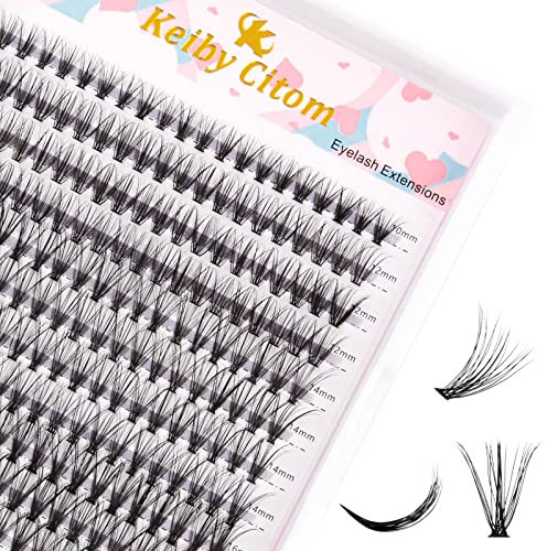 Wimpern Einzeln 240 Pcs Einzelne Wimpern Cluster Lashes D Curl Wimpern, Wimpern Individuelle Falsche Wimpern Weiche flauschige für Wimpernverlängerung (20P D Curl 10-16 mm)