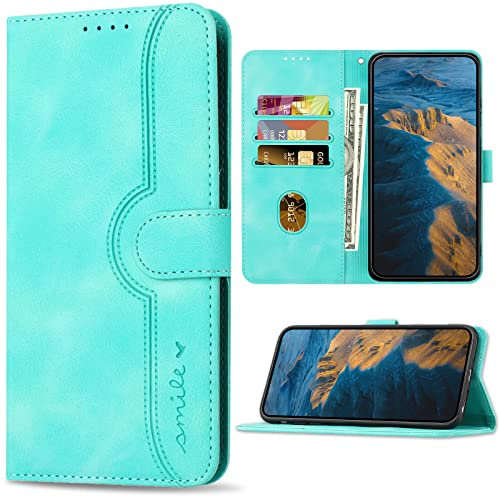 Bear Village Hülle für Xiaomi MI 11 Lite 4G / 5G, PU Leder Handyhülle Klappbar Handytasche, Schutzhülle mit Kartenfach für Xiaomi MI 11 Lite 4G / 5G, Hellblau
