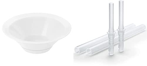 NUK Magic Cup Ersatz-Silikondichtscheibe, verhindert Kleckern und Verschütten, BPA-frei & Action Cup Ersatztrinkhalm aus weichem Silikon, auslaufsicher, BPA-frei, 2er Pack, transparent