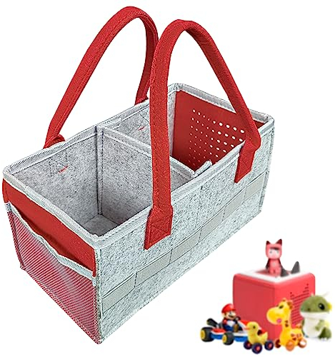 Tragetasche für Box-Starterset und Zubehör, Filz-Organizer-Tasche für Figur und Box, Reise-Tragetasche mit Griff für Box & Zubehör (Rot)