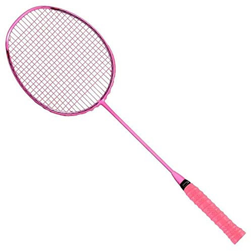 FrEshn Badminton Schläger Badmintonschläger Professioneller Kohlenstoff tragbar for das Training Einzelpaket Badminton Schläger Set (Size : Pink)
