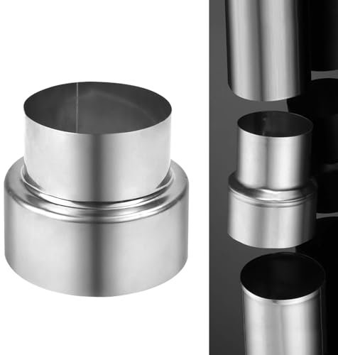 Kleemeiero Reduzierung Ofenrohr 100 mm auf 80 mm rostfreie Rohrreduzierung aus Stahl Kaminrohr Reduzierung Wickelfalzrohr Schornstein Reduzierstück Reduktion Kaminrohr Kaminadapter Rohrreduzierung