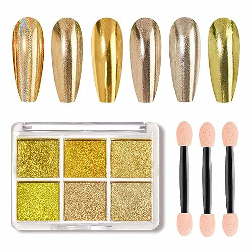 GZMAYUEN Productos de primera página uñas arte uñas pintura polvo holográfico de metal polvo espejo de efecto de cromo