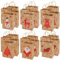 24 Stück Weihnachtskraft Geschenktüten Weihnachtspapiertüten mit Griffen Weihnachtstüten mit Weihnachtsdruck zum Verpacken von Geschenken, Partybedarf