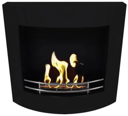 Wall Mounted Bioethanol Fireplace - Black