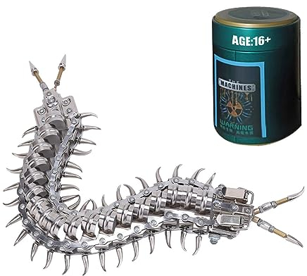 DUZU 3D Metall Puzzle Modellbausatz Erwachsene, DIY Tausendfüßler Metall 3D Modell 3D Puzzle Metallbausatz, 200 Teile 3D Laserschnitt Modell Steampunk Sammelbares Spielzeug