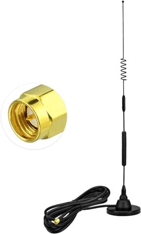 Eightwood Antenne Voiture 4G LTE 10dBi SMA mâle antenne omnidirectionnelle 3 Mètres de câble Base magnétique Convient pour Hotspot sans Fil Modem routeur véhicule Voiture Camion RV Bus Van