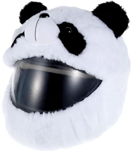 Sanfly Motorradhelm-Abdeckung Lustiger Süßer Plüsch-Panda-helmüberzug Für Die Meisten Integralhelme Motorradzubehör Lustige Fahrgeschäfte Und Geschenke