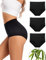 EcoPeriod Periodenunterwäsche für Damen, starker Blutfluss, hohe Taille, postpartale Unterwäsche, Menstruation, auslaufsicher, Periodenhöschen, 3 Stück schwarz, S