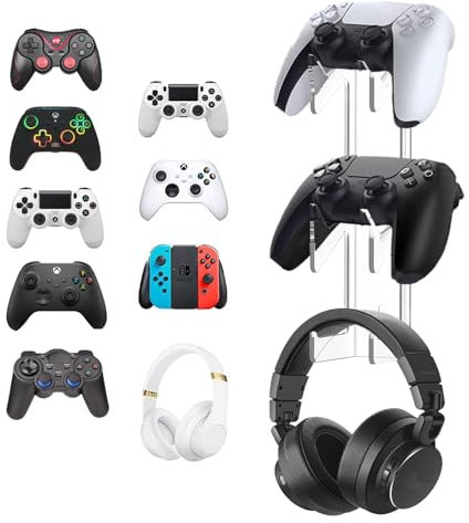 Erlsig Universal Game Controller Halter, Controller Wandhalterung Zubehör für Xbox ONE Switch PS4 PS5, durchsichtig