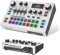 MT-VIKI Table de mixage audio de jeu avec écran LCD 2,25 pouces, carte son en direct pour PC/téléphone, enregistrement en direct, podcast/Youtube/jeu