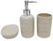 Generico Set 3 Pezzi Dispenser Sapone, Porta spazzolino E Porta Saponetta in Ceramica con Texture effetto Diamante Decorazione Fiori o Bolle Arredo Bagno WC Accessori da Bagno (Fiori)