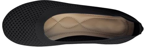Womens Low Wedge Ballerina UK Sale Clearance, Ladies Knit Ballet Flat Round Toe Slip On Flats Shoes Roll up Shoes Knitted Dress Shoes Pumps Comfort Soft Ballet Flats Lightweight Casual Loafers