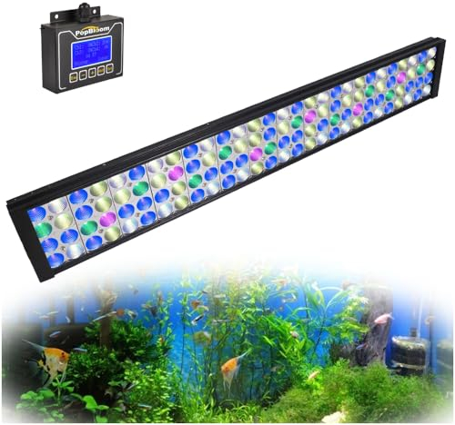 PopBloom WiFi LED Beleuchtung für 80cm-100cm Süßwasser Aquarien 90W, Vollspektrum Aquarium Led Lampe (90W (For 80-100cm))