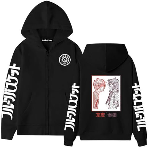 Fruits Basket Hoodie Anime Cartoon Tohru Pullover Sohma Kyo Cosplay Sohma Yuki Casual Long Sleeve Jacke,001J,S1