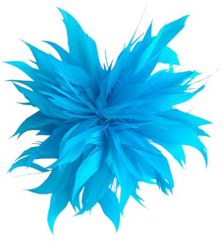 Lordies Brosche Anstecknadel Blume Feder Kleidung Geburtstag Geschenk (Türkis)