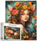 Tucocoo Beautiful Woman Jigsaw Puzzles for Adults 1000 Pieces Butterfly Flowers Female Art Jigsaw Puzzle Colorful DIY Puzzles for Home Decoration Gifts, Family Puzzle Perfect for Game Nights