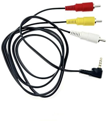 JZK 3.5mm male to 3 RCA male stereo audio visual AV cable replacement, video input cord lead, stereo video and audio connector, for camcorders, TVs, cameras