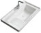 DDKYHU Grande lavandino per Lavanderia da Bagno Rettangolare in Ceramica, lavandino da Balcone, Vasca da Lavanderia Semi-incassata con ASSE da bucato e Rubinetto (Bianco 72x48 cm)