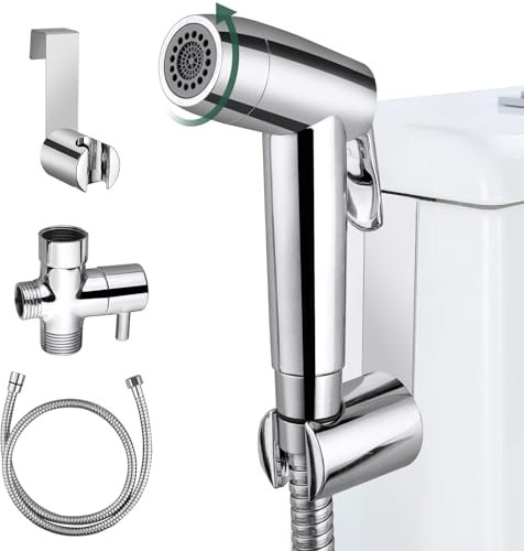 JiGiU Bidet Sprayer for Toilet Handheld Bidet Sprayer Set Toilet Faucet Sprayer Shower Shattaf Toilet Attachment Two Spray Mode with Hose Easy to Install for Feminine, Baby Cloth, Diaper, Pet or Car
