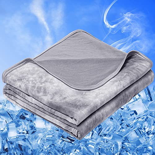 inhand Cooling Blanket Queen Size (90x90), Cooling Blankets for Hot Sleepers, Absorbs Heat to Keep Adults Cool For Summer Nights Sweats, Thin Cold Lightweight Blanket for Couch Bed, All Season Use
